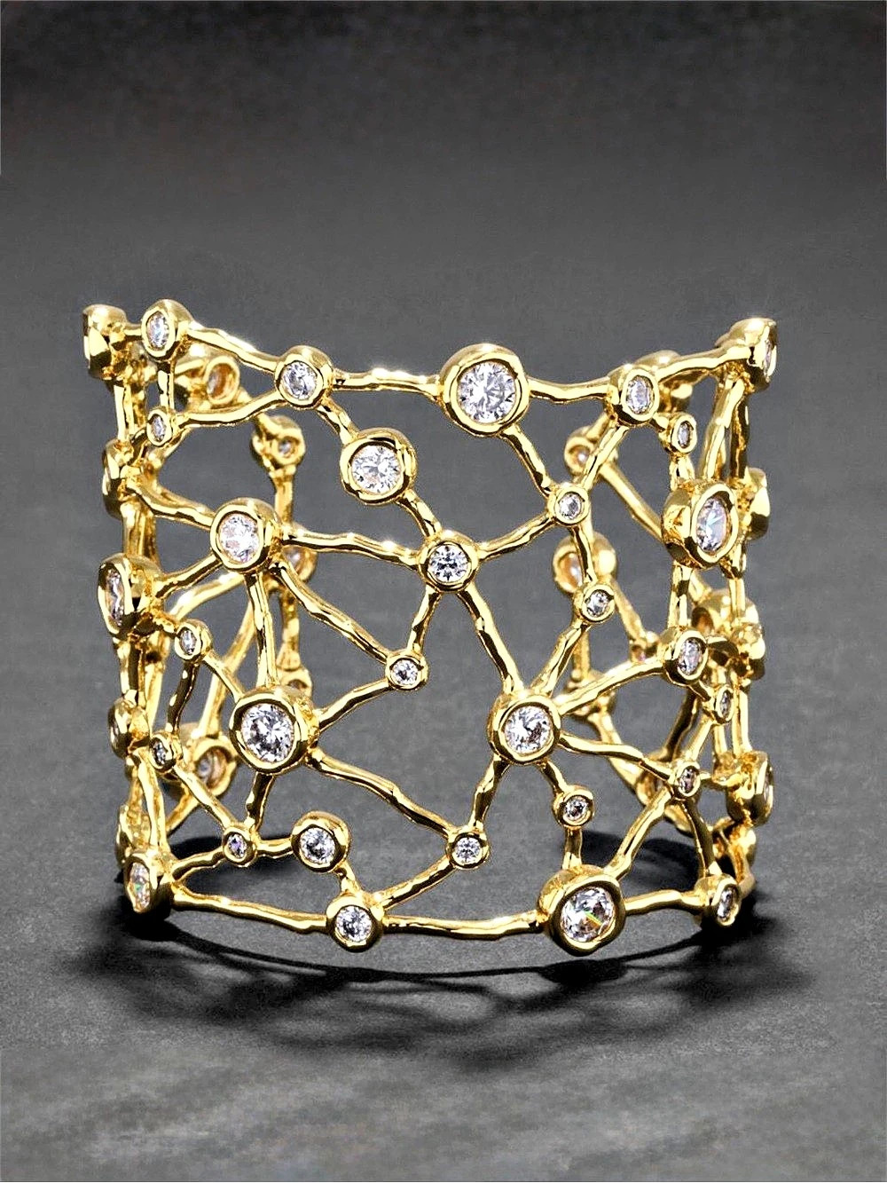 Alexis Bittar Asterales Gold Celestial Wide Cuff Bracelet OC01